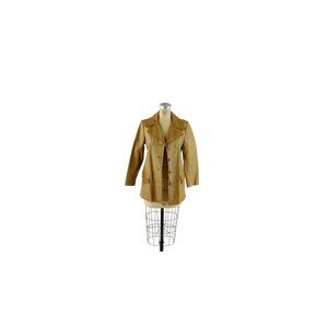 1970s leather jacket blazer tan camel color Size S by Mont